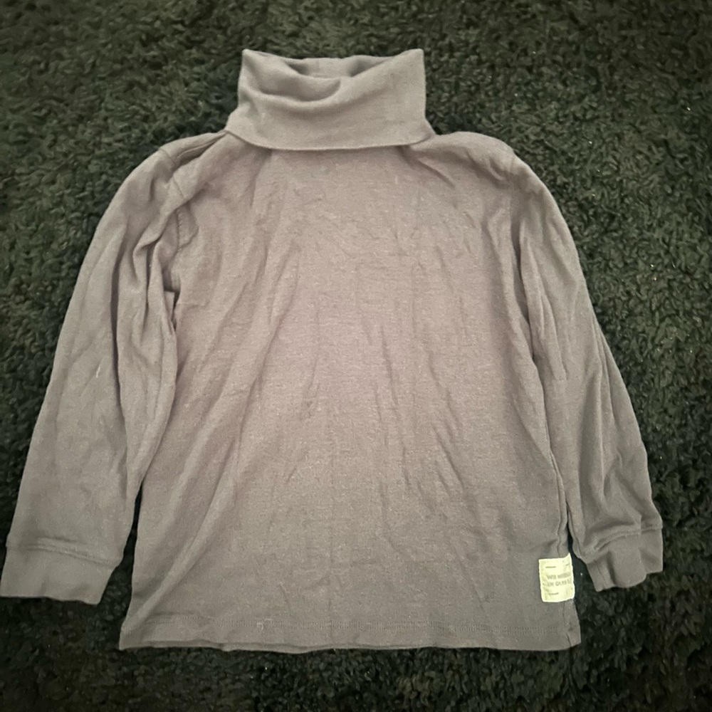 Gray Turtleneck Long Sleeve Top